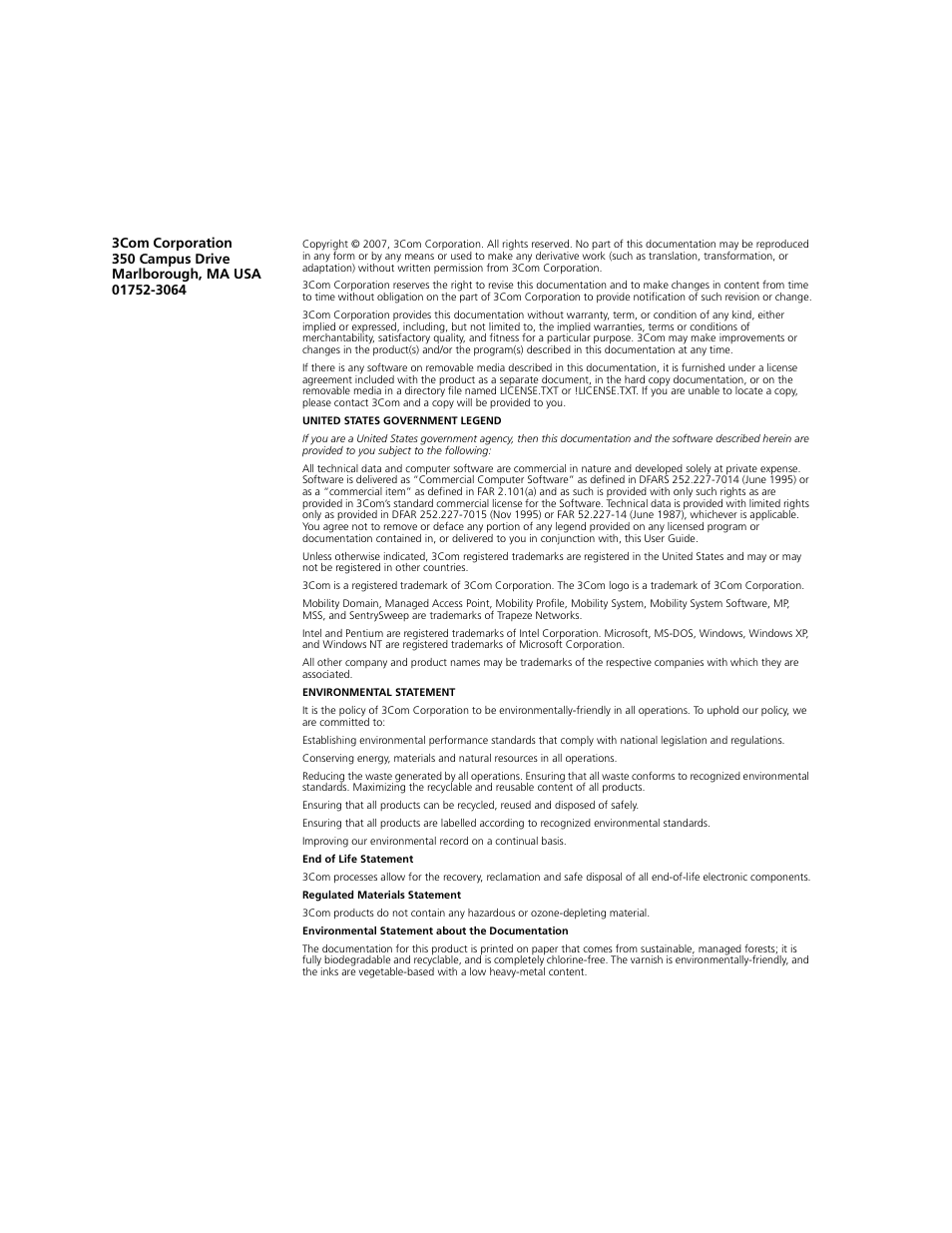 3Com WXR100 3CRWXR10095A User Manual | Page 2 / 800