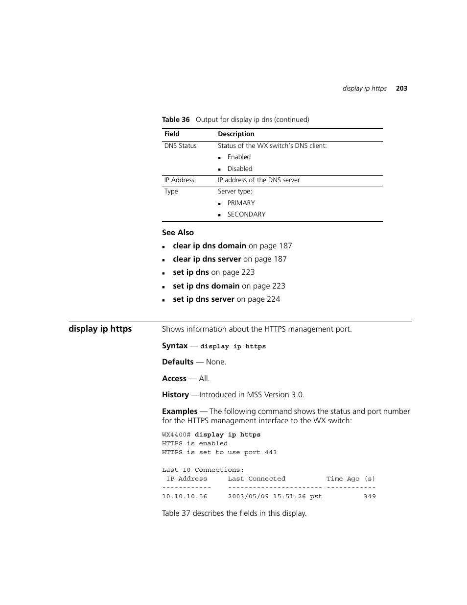 Display ip https | 3Com WXR100 3CRWXR10095A User Manual | Page 203 / 800