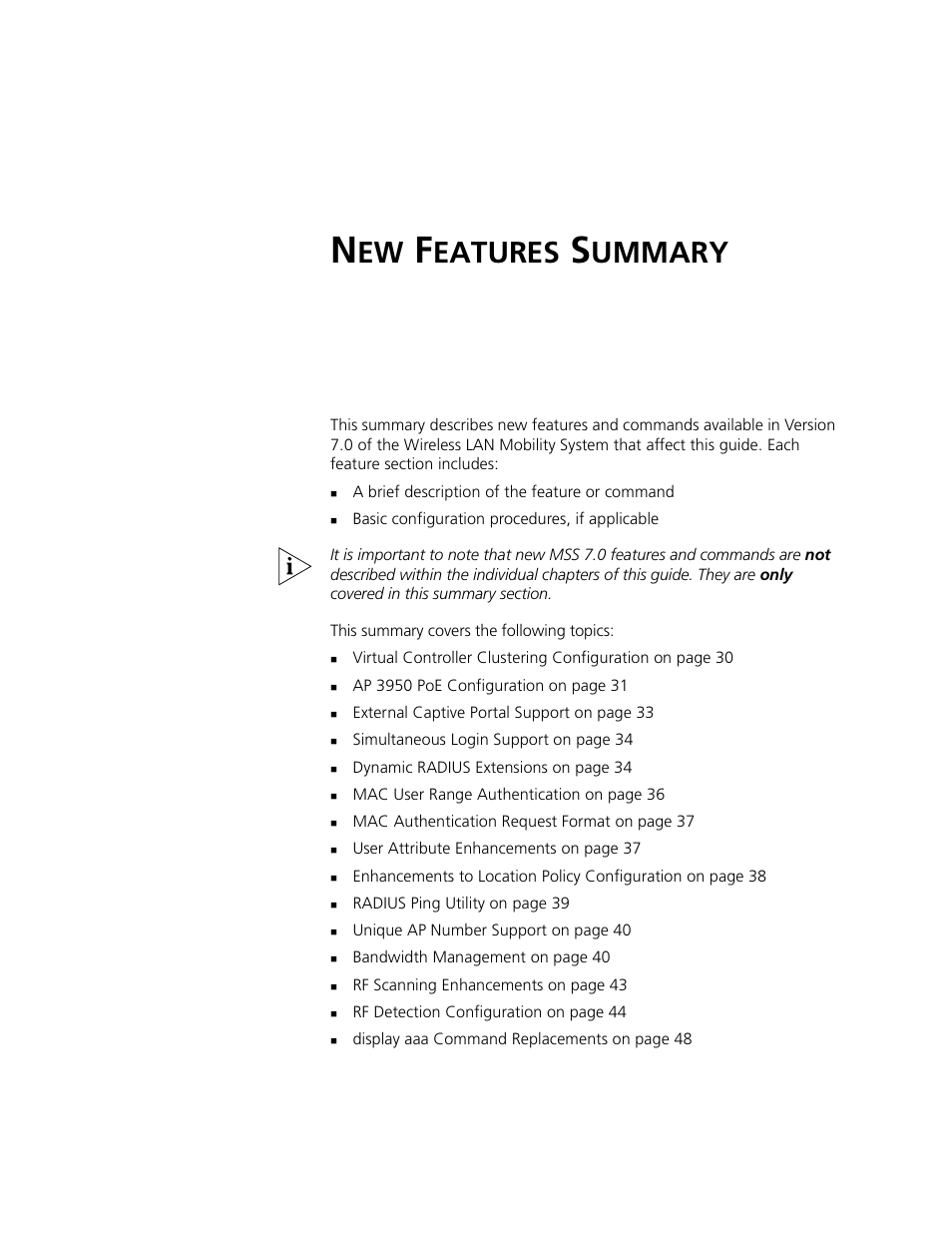 New features summary, Eatures, Ummary | 3Com WXR100 3CRWXR10095A User Manual | Page 29 / 800
