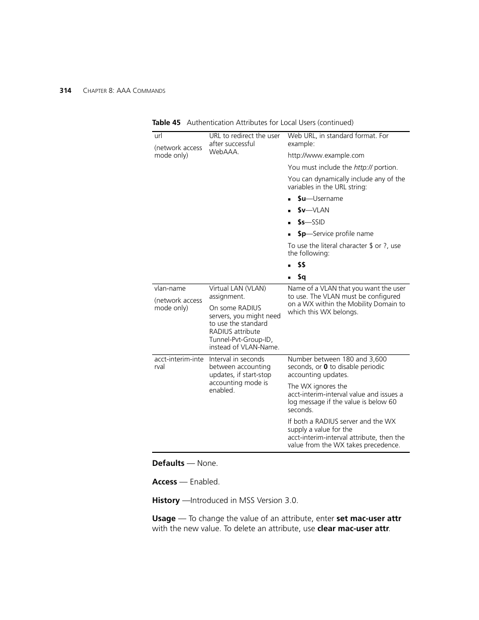 3Com WXR100 3CRWXR10095A User Manual | Page 314 / 800