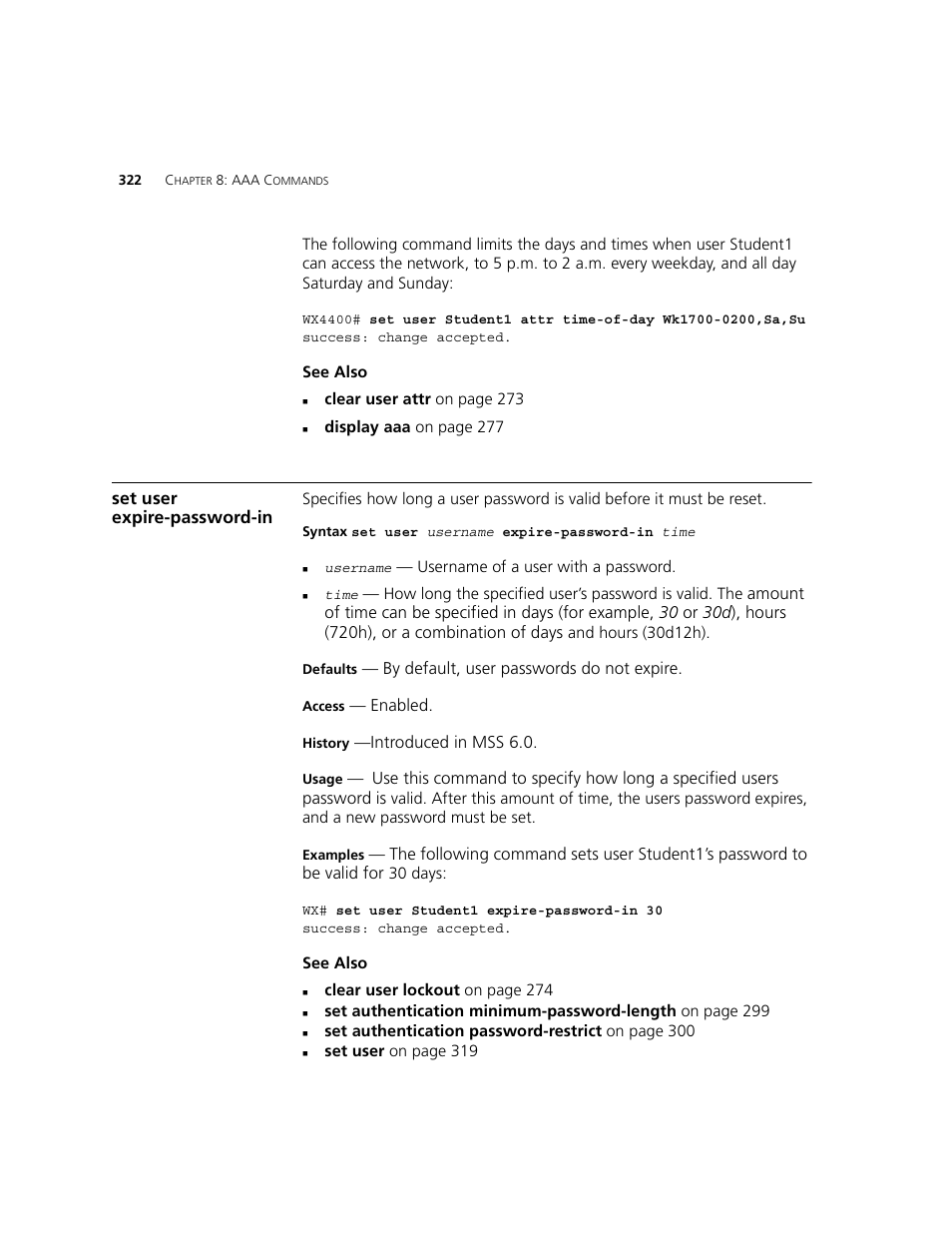 Set user expire-password-in | 3Com WXR100 3CRWXR10095A User Manual | Page 322 / 800
