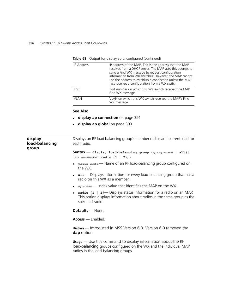 Display load-balancing group | 3Com WXR100 3CRWXR10095A User Manual | Page 396 / 800