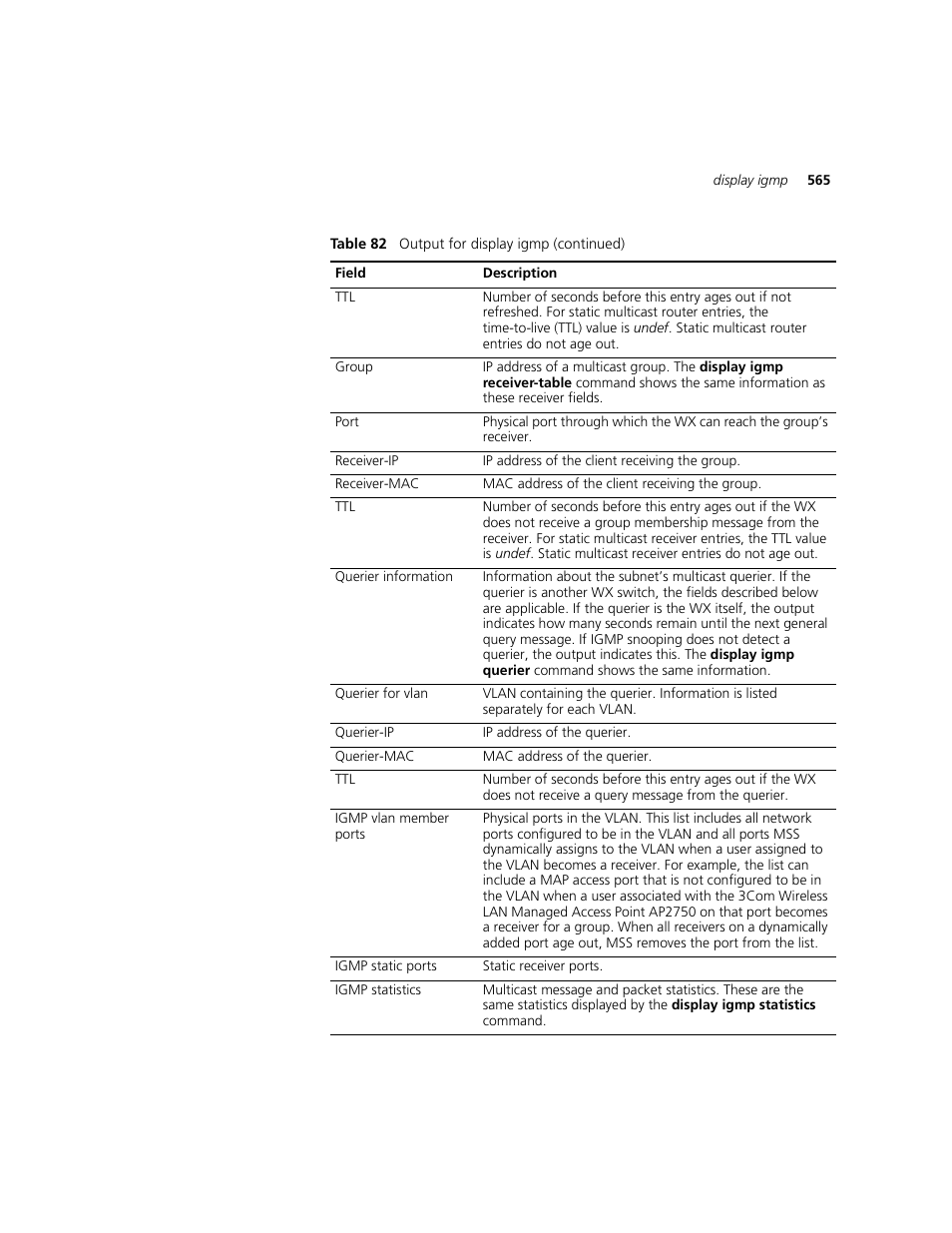 3Com WXR100 3CRWXR10095A User Manual | Page 565 / 800