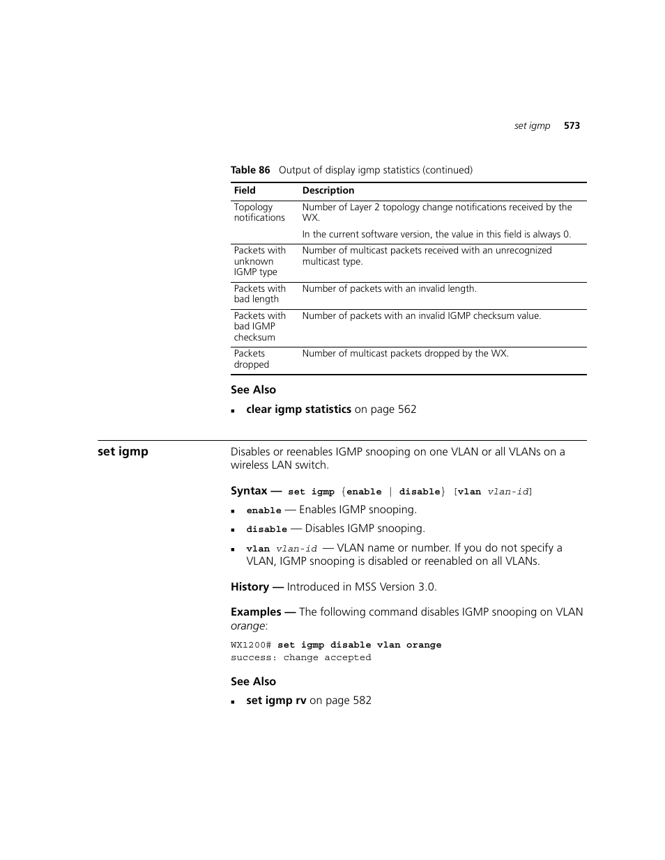 Set igmp | 3Com WXR100 3CRWXR10095A User Manual | Page 573 / 800