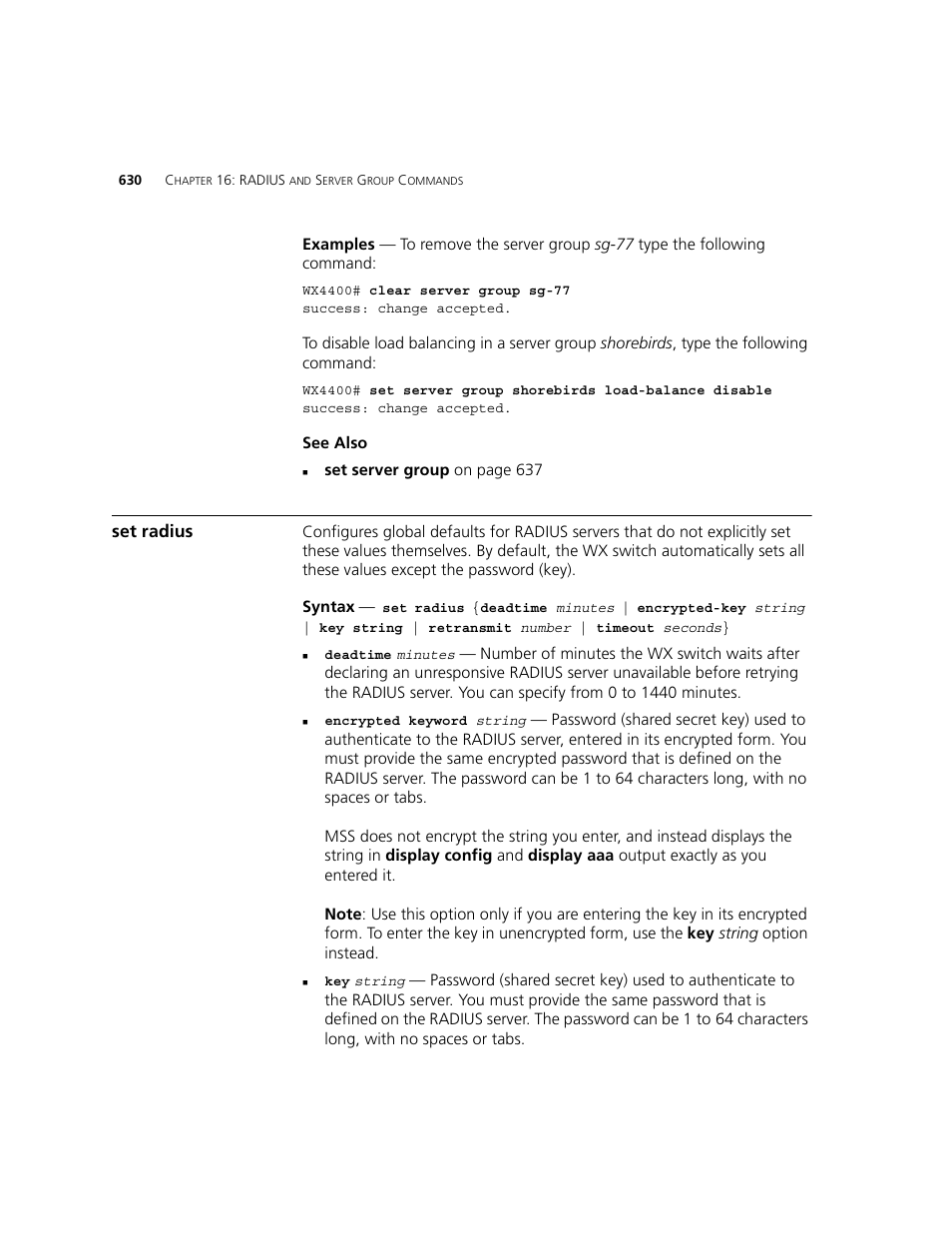 Set radius | 3Com WXR100 3CRWXR10095A User Manual | Page 630 / 800