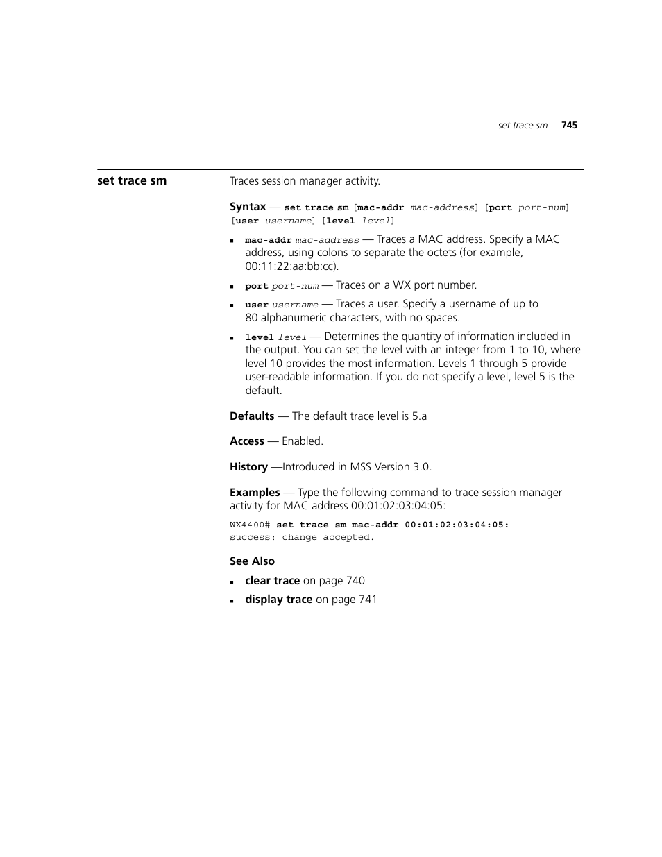 Set trace sm | 3Com WXR100 3CRWXR10095A User Manual | Page 745 / 800