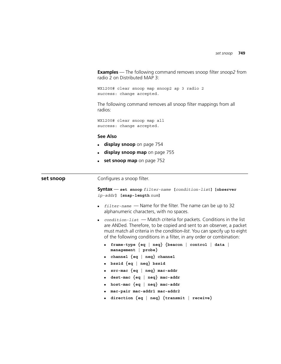 Set snoop | 3Com WXR100 3CRWXR10095A User Manual | Page 749 / 800