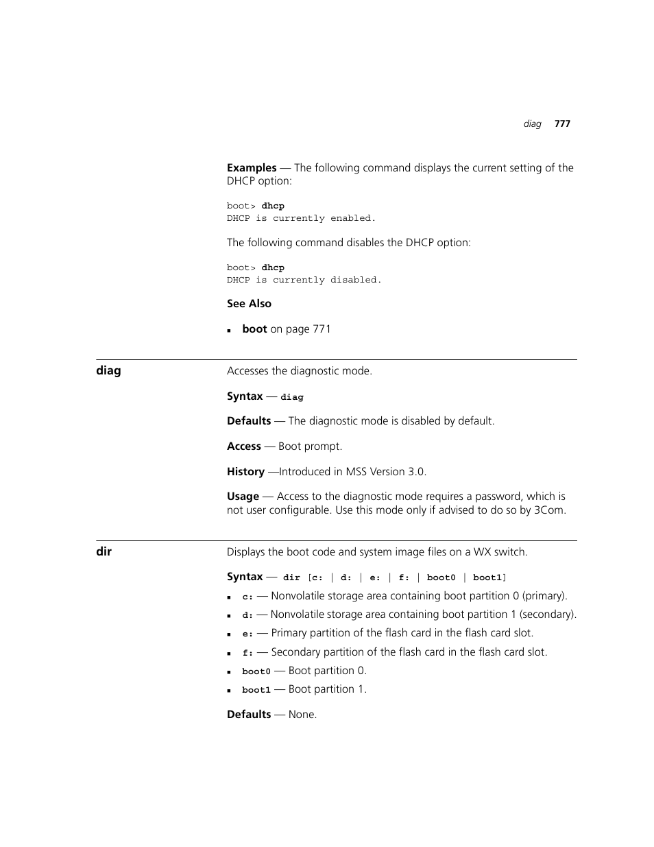 Diag | 3Com WXR100 3CRWXR10095A User Manual | Page 777 / 800