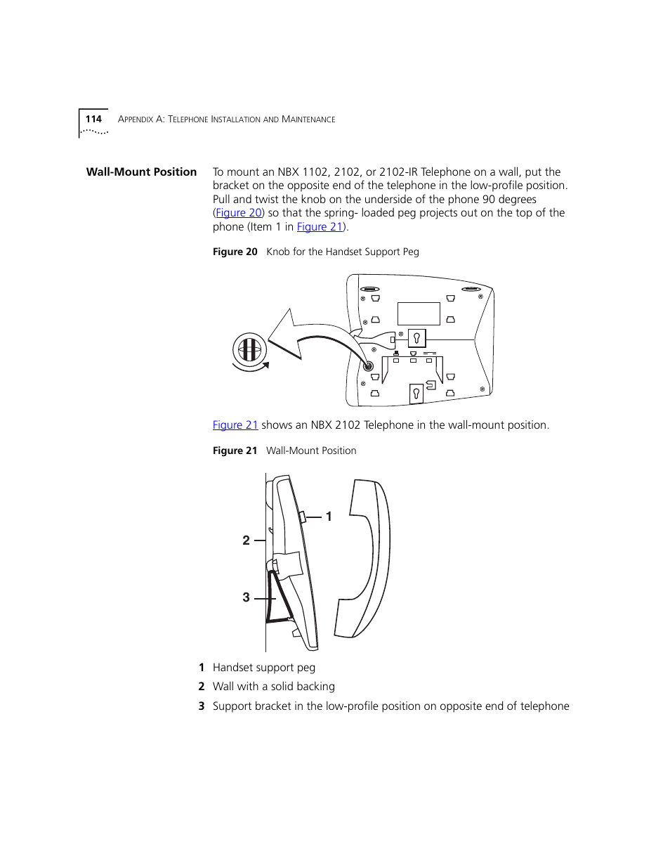 Wall-mount position | 3Com NBX 3101 User Manual | Page 114 / 126