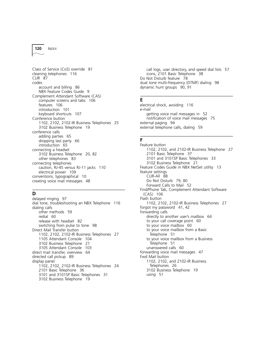 3Com NBX 3101 User Manual | Page 120 / 126
