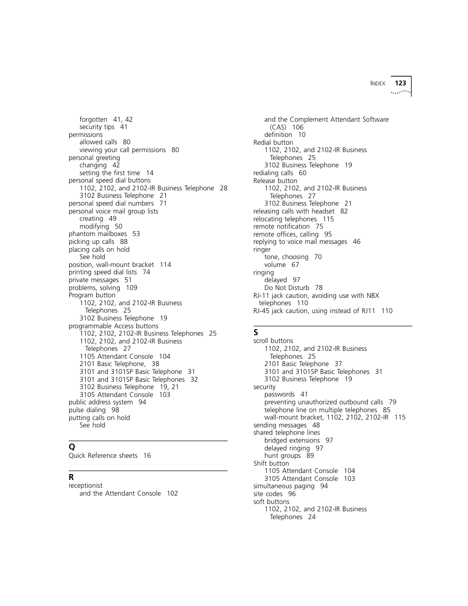 3Com NBX 3101 User Manual | Page 123 / 126