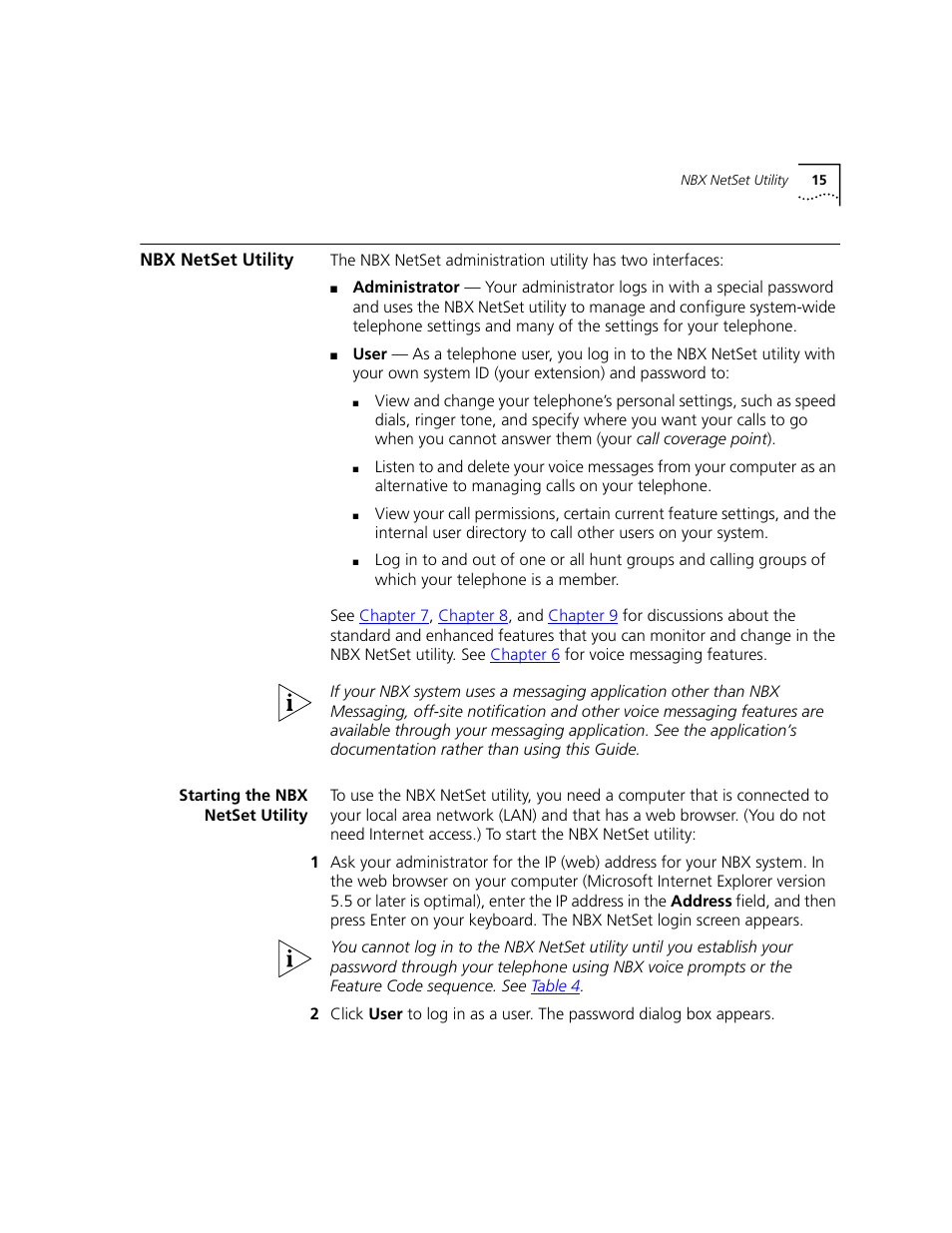 Nbx netset utility, Starting the nbx netset utility | 3Com NBX 3101 User Manual | Page 15 / 126