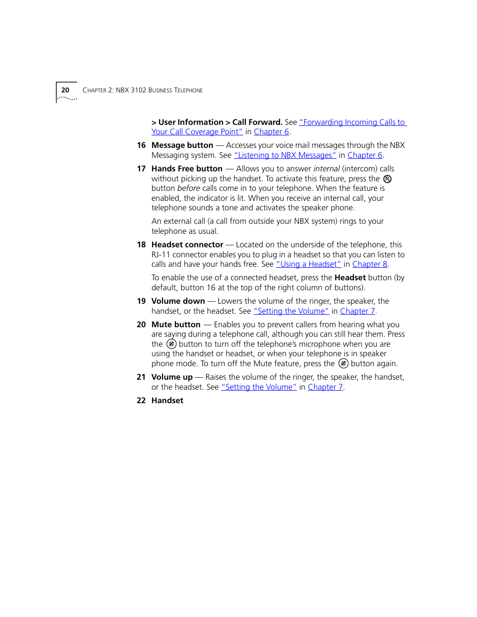 3Com NBX 3101 User Manual | Page 20 / 126