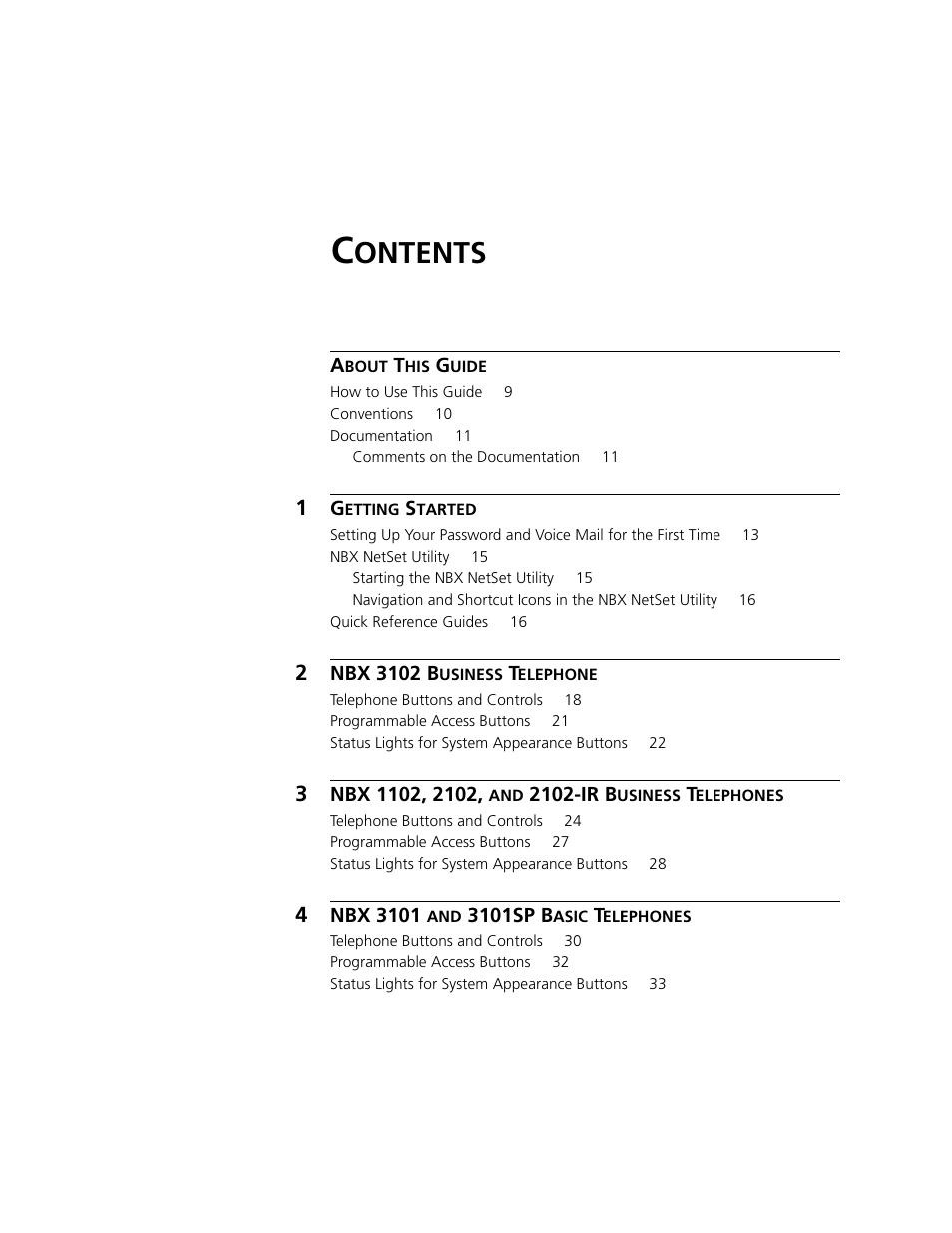 Ontents | 3Com NBX 3101 User Manual | Page 3 / 126