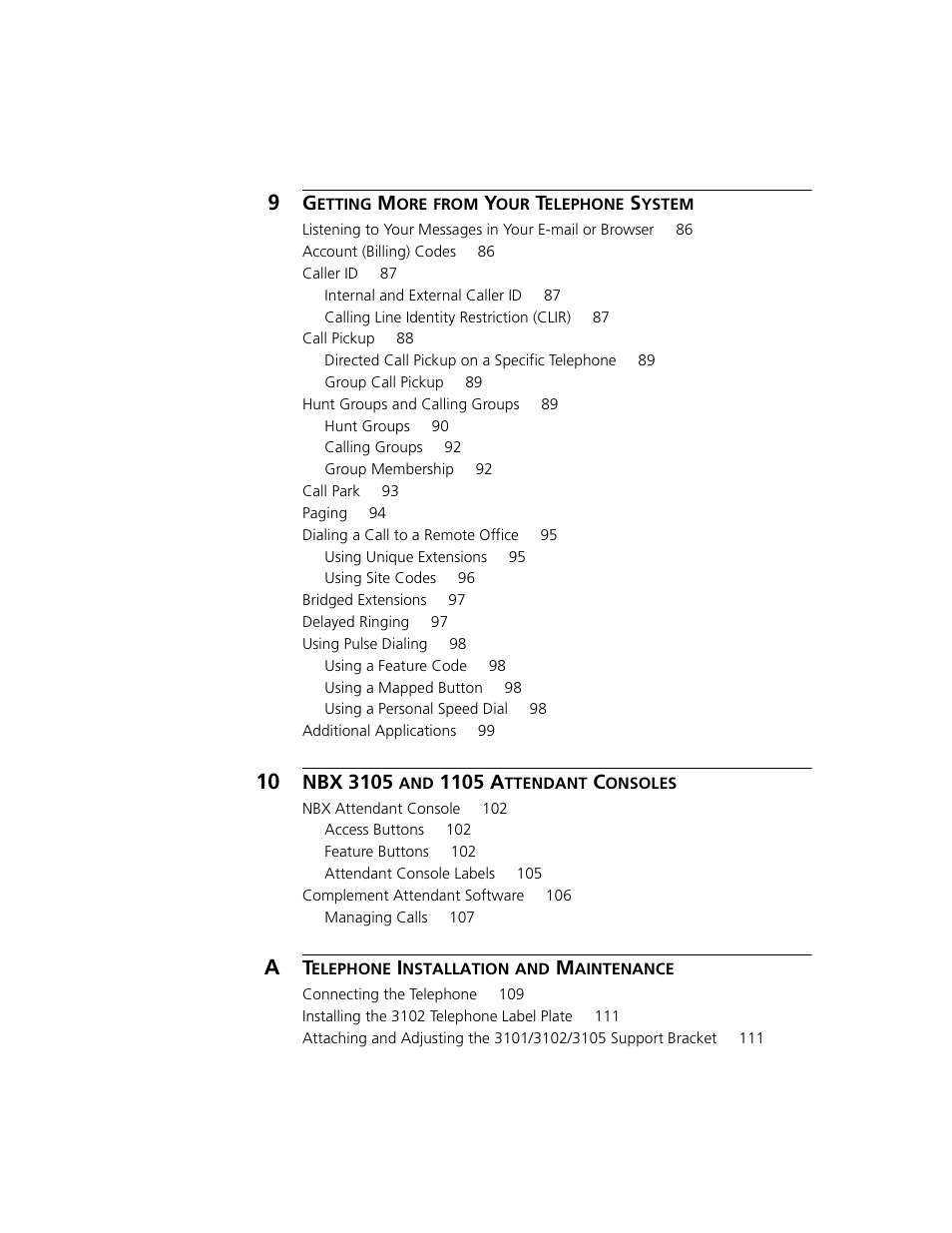 Nbx 3105, 1105 a | 3Com NBX 3101 User Manual | Page 6 / 126
