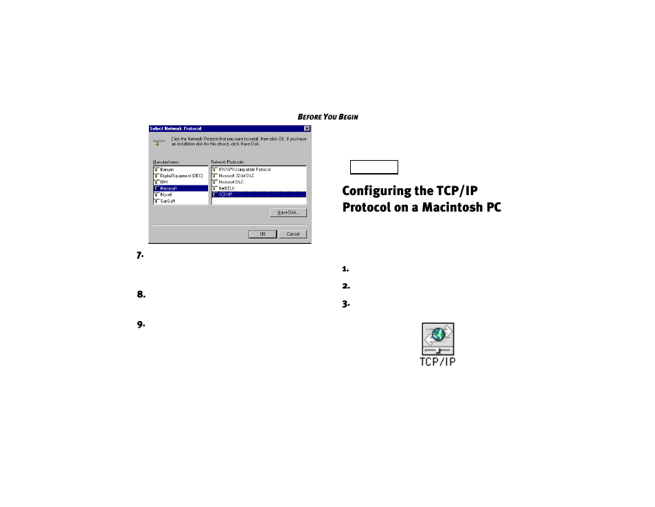 Configuring the tcp/ip protocol on a macintosh pc | 3Com 2940 User Manual | Page 11 / 40