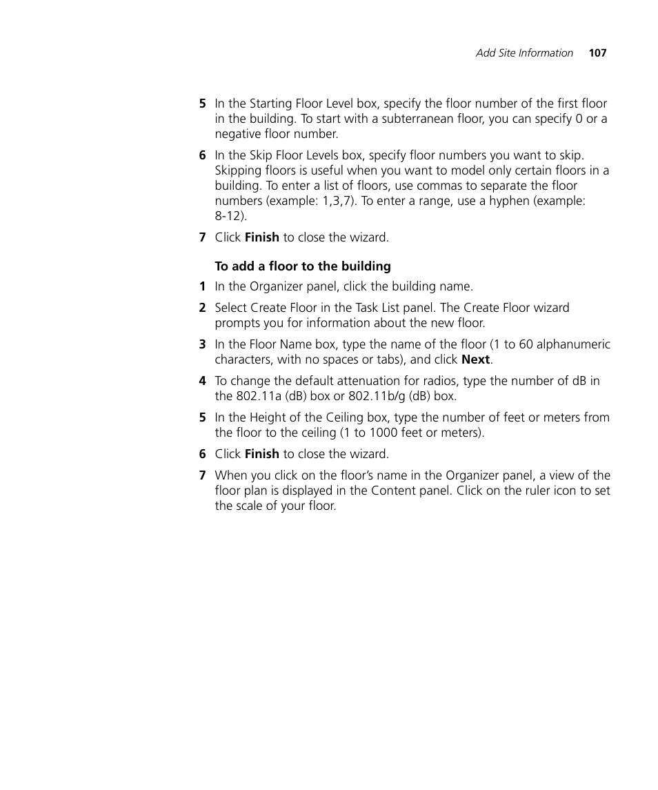 To add a floor to the building | 3Com Wireless LAN Controller WX2200 User Manual | Page 107 / 204