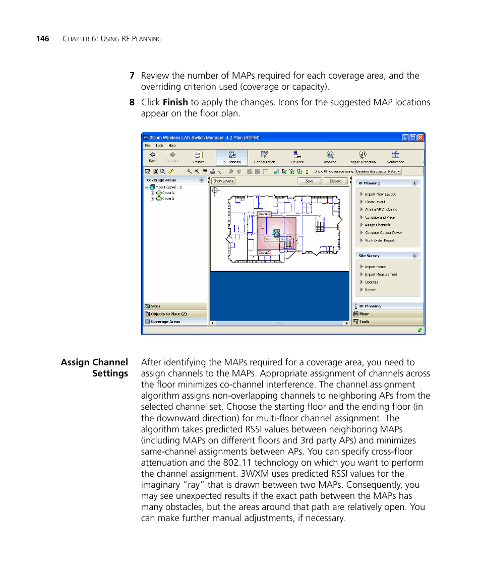 Assign channel settings | 3Com Wireless LAN Controller WX2200 User Manual | Page 146 / 204