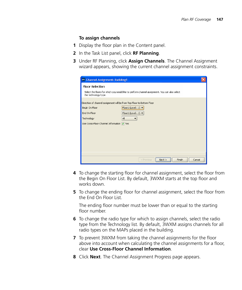 To assign channels | 3Com Wireless LAN Controller WX2200 User Manual | Page 147 / 204