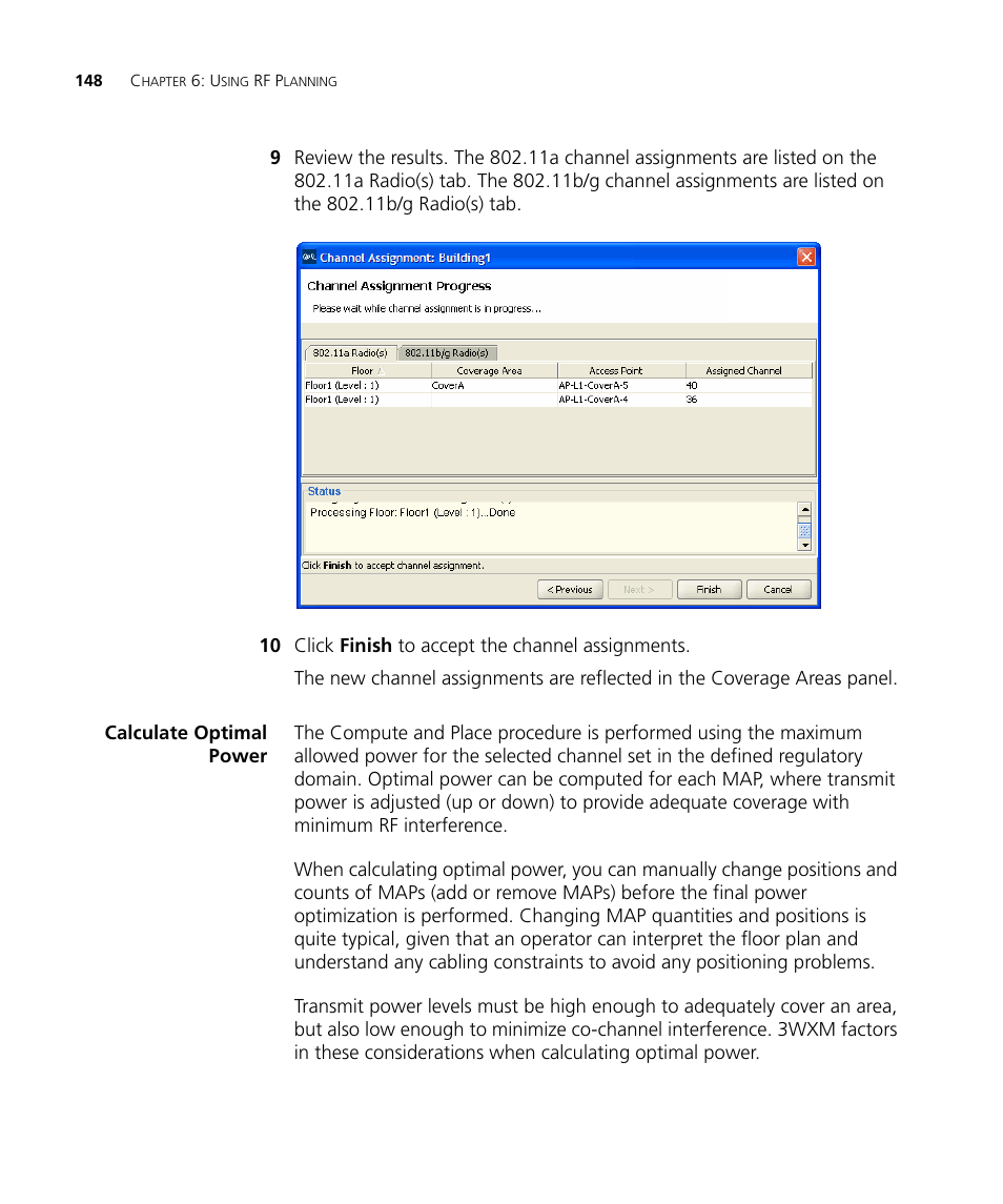 Calculate optimal power | 3Com Wireless LAN Controller WX2200 User Manual | Page 148 / 204