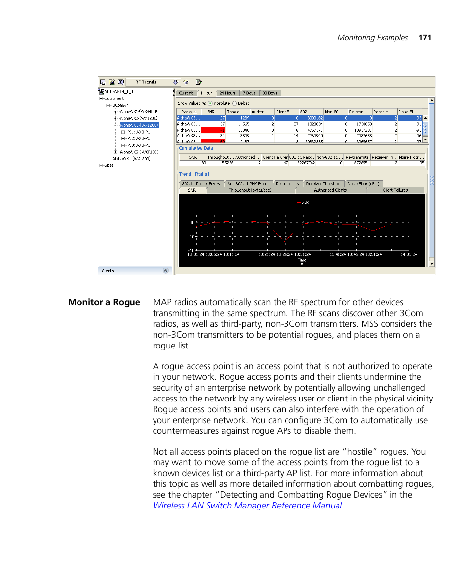 Monitor a rogue | 3Com Wireless LAN Controller WX2200 User Manual | Page 171 / 204