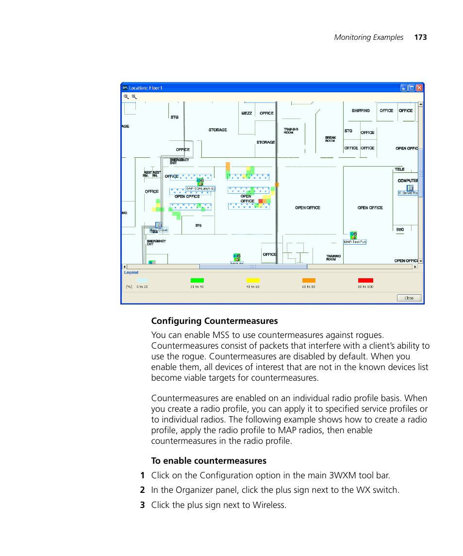 Configuring countermeasures, To enable countermeasures | 3Com Wireless LAN Controller WX2200 User Manual | Page 173 / 204