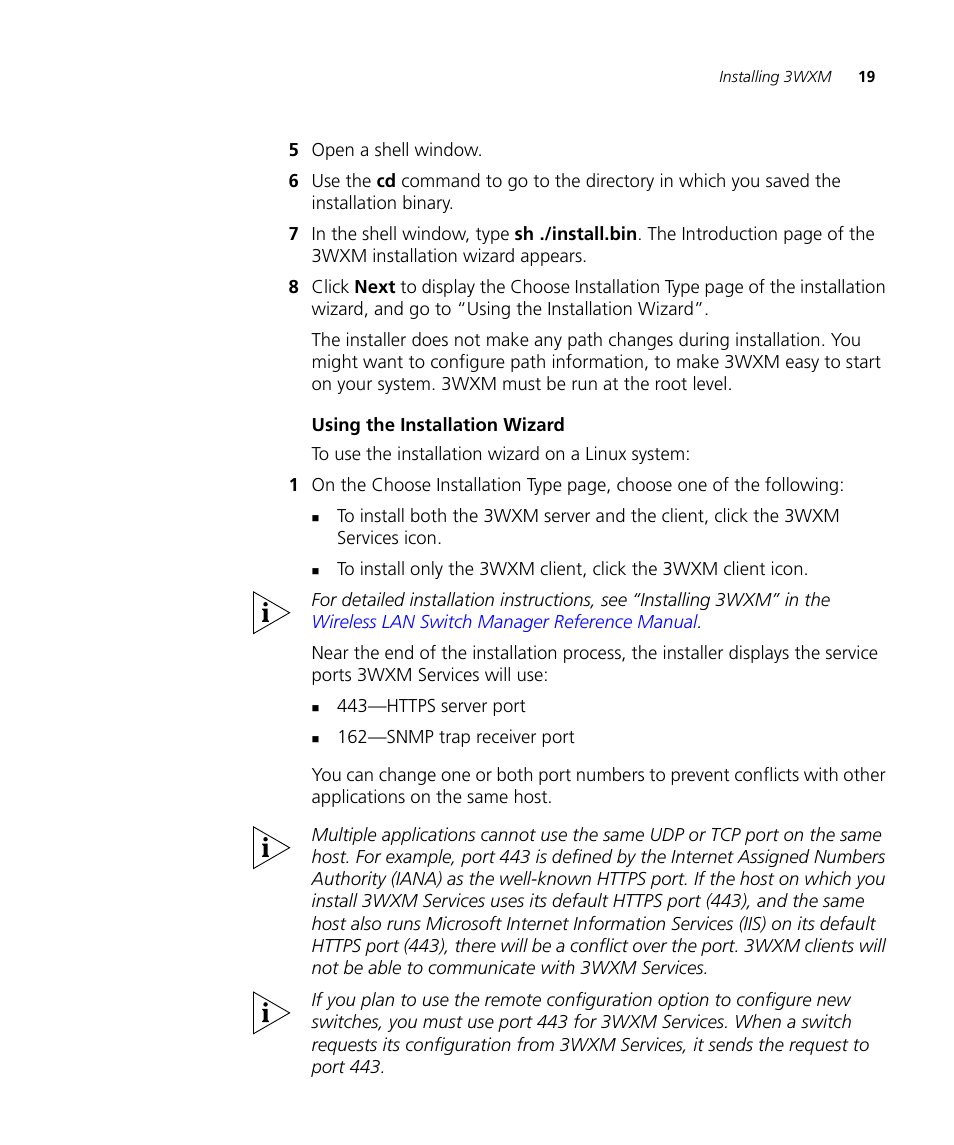 Using the installation wizard | 3Com Wireless LAN Controller WX2200 User Manual | Page 19 / 204