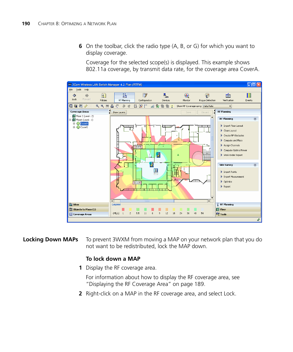 Locking down maps, To lock down a map | 3Com Wireless LAN Controller WX2200 User Manual | Page 190 / 204