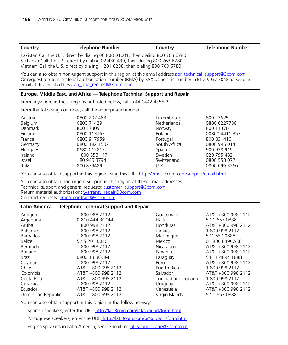 3Com Wireless LAN Controller WX2200 User Manual | Page 196 / 204