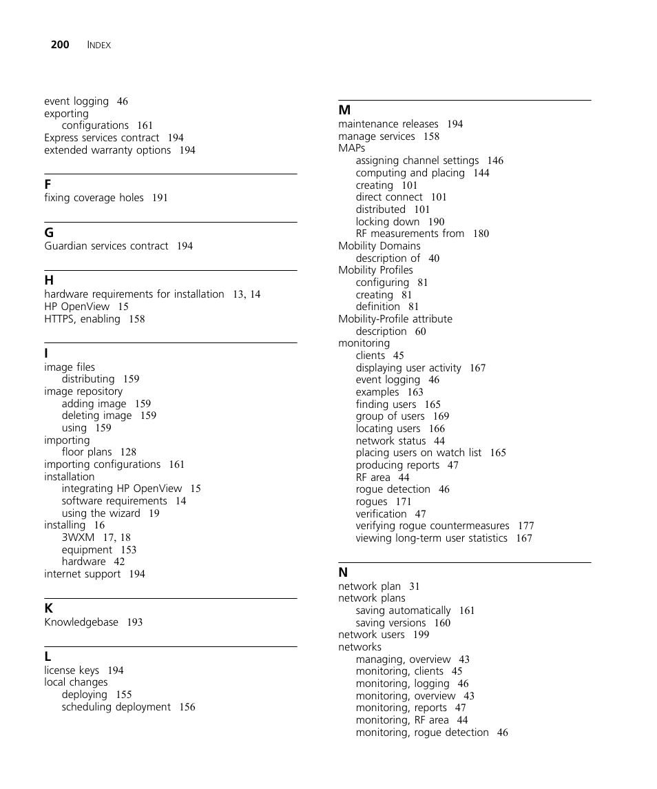 3Com Wireless LAN Controller WX2200 User Manual | Page 200 / 204