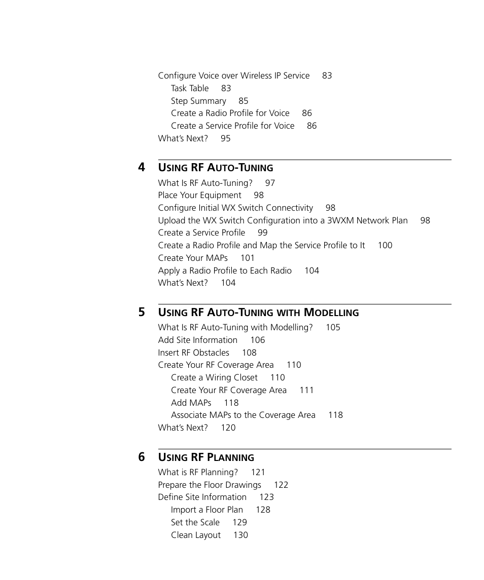 Rf a, Rf p | 3Com Wireless LAN Controller WX2200 User Manual | Page 5 / 204