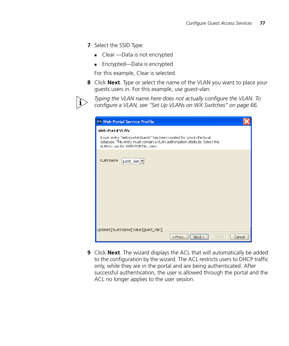 3Com Wireless LAN Controller WX2200 User Manual | Page 77 / 204