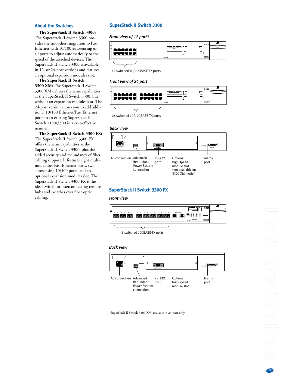 Ll aa nn ss ww ii tt cc hh ee ss | 3Com Switches User Manual | Page 11 / 28
