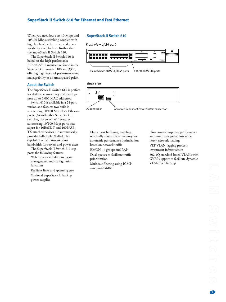 Ll aa nn ss ww ii tt cc hh ee ss | 3Com Switches User Manual | Page 9 / 28