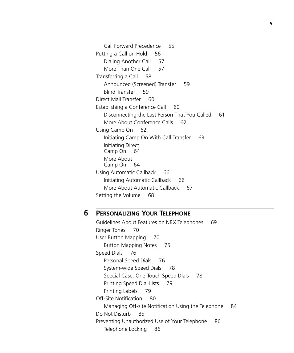 3Com NBX 3101SP User Manual | Page 5 / 154