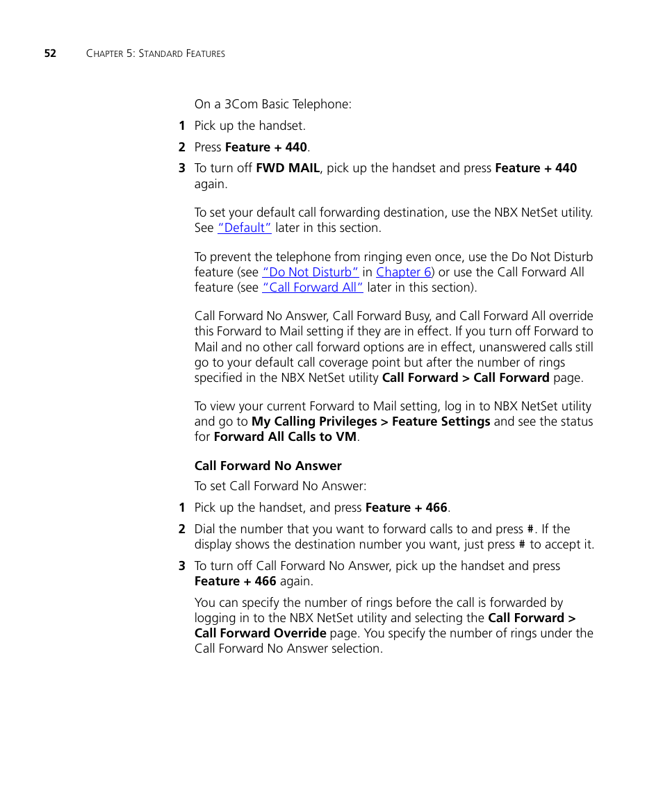 3Com NBX 3101SP User Manual | Page 52 / 154