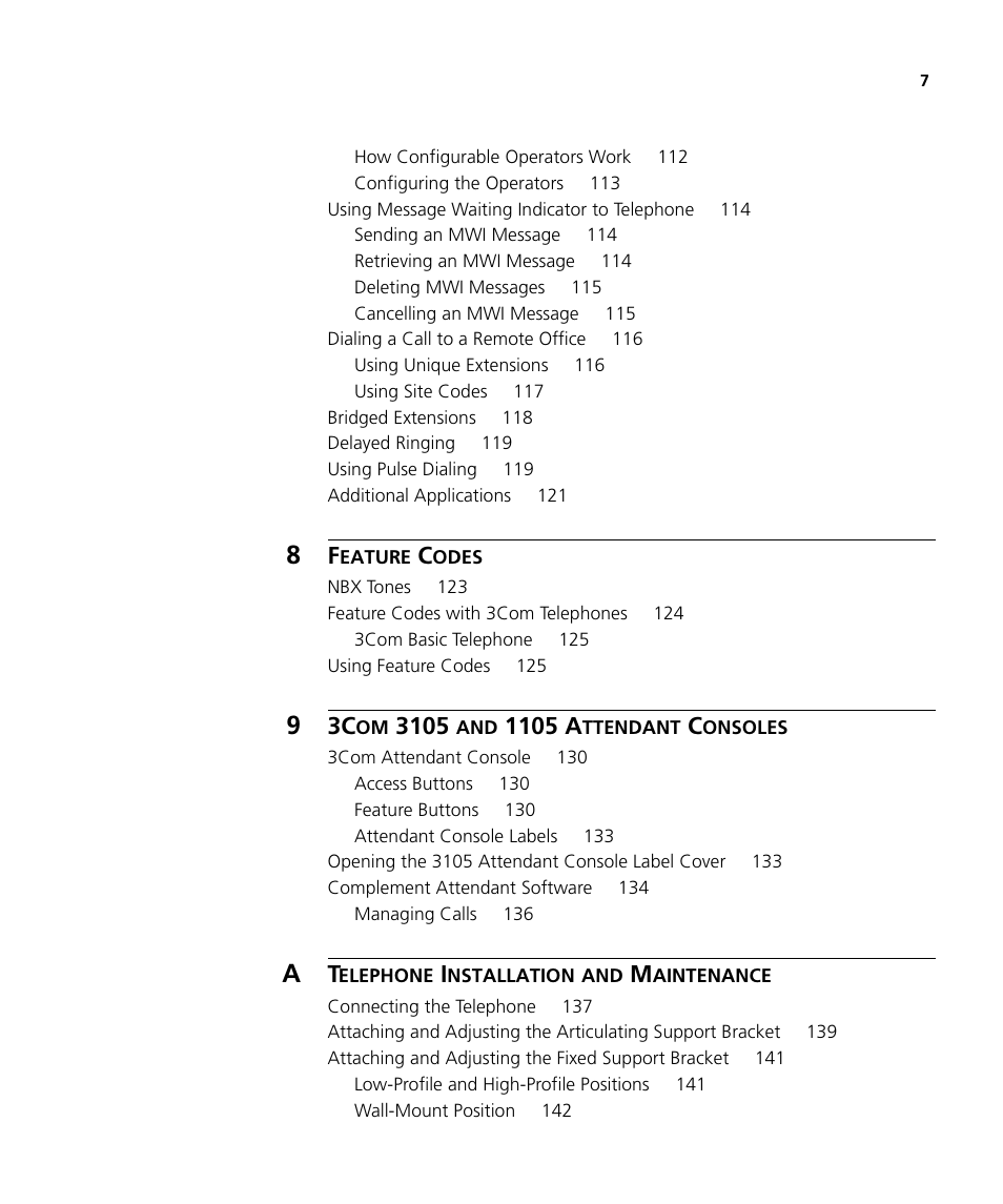 3Com NBX 3101SP User Manual | Page 7 / 154