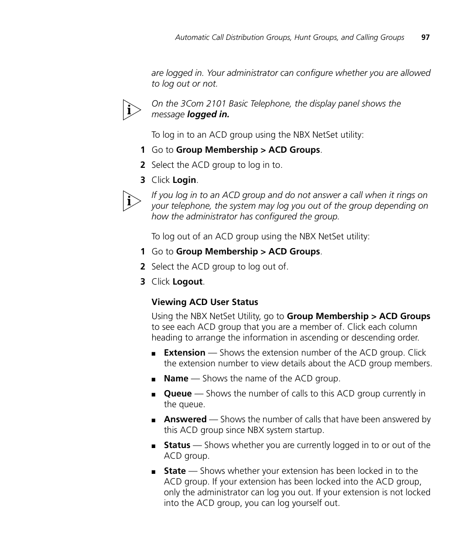 3Com NBX 3101SP User Manual | Page 97 / 154