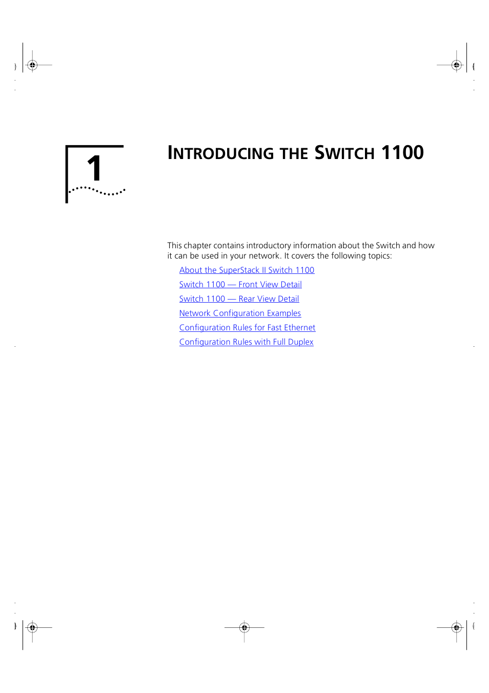 Introducing the switch 1100, Ntroducing, Witch | 3Com 3C16951 User Manual | Page 11 / 60