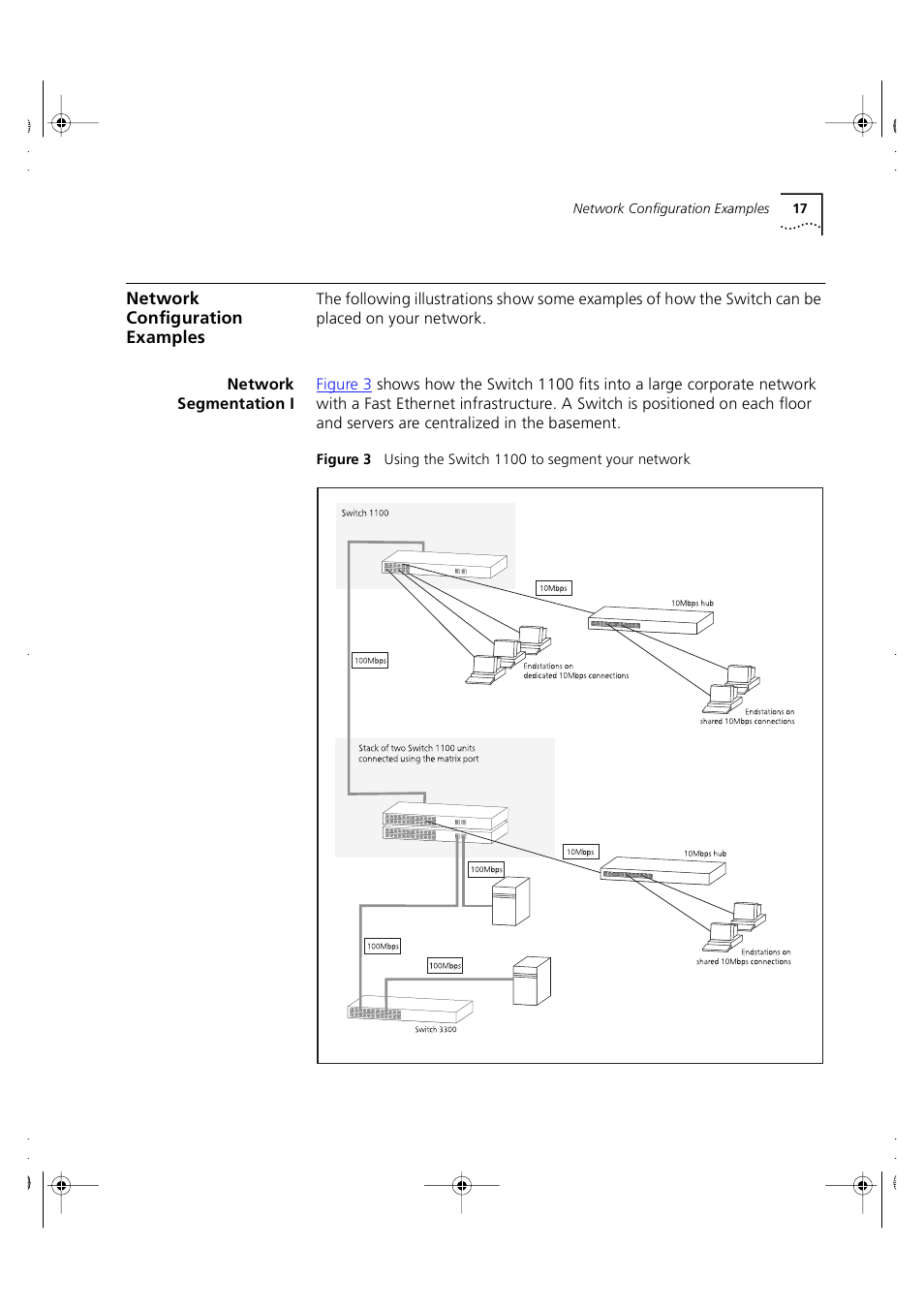 Network configuration examples, Network segmentation i | 3Com 3C16951 User Manual | Page 17 / 60