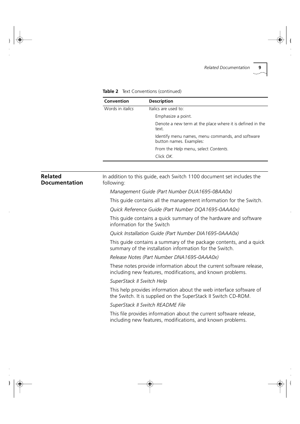Related documentation | 3Com 3C16951 User Manual | Page 9 / 60