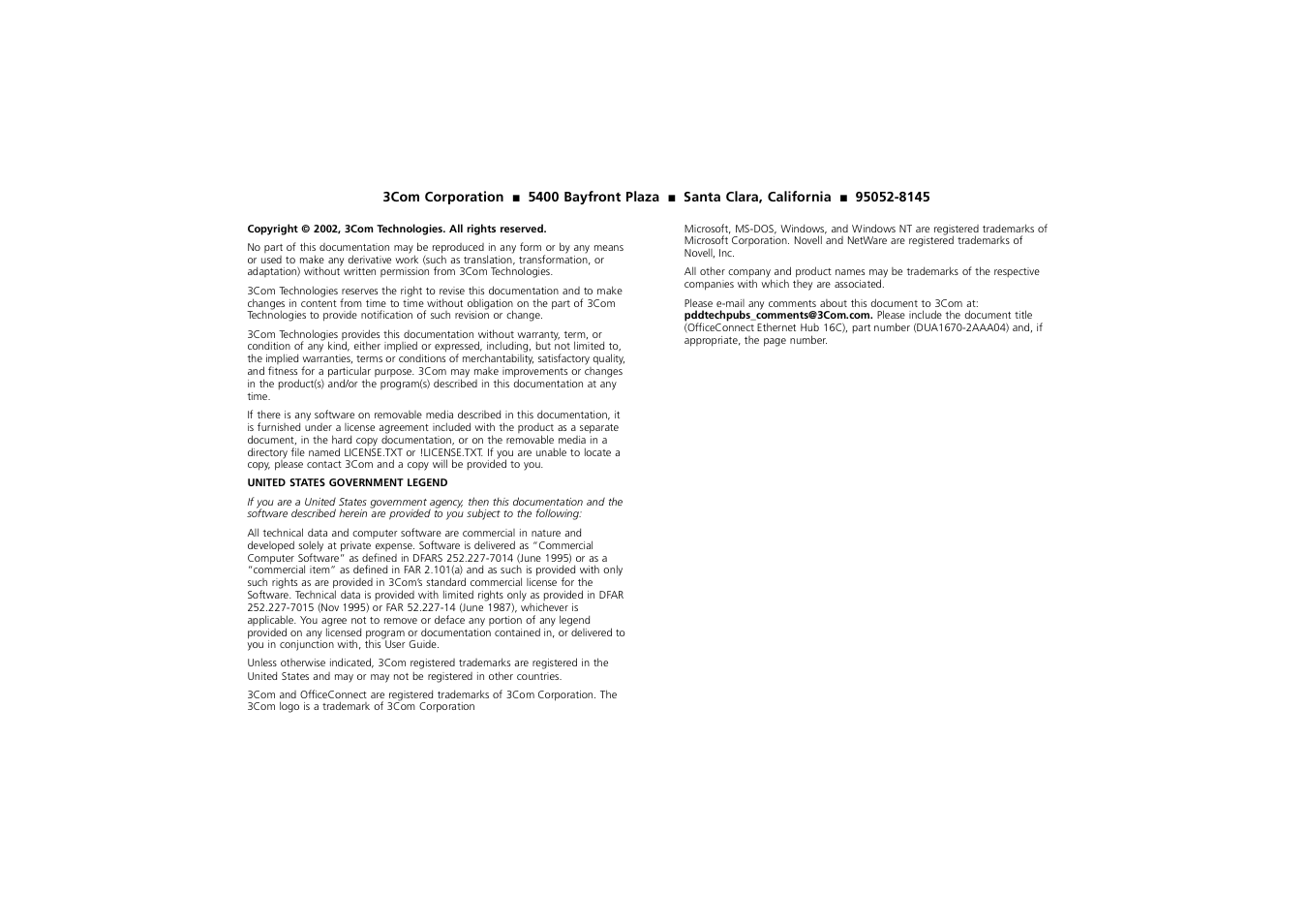 3Com 3C16702A User Manual | Page 2 / 22