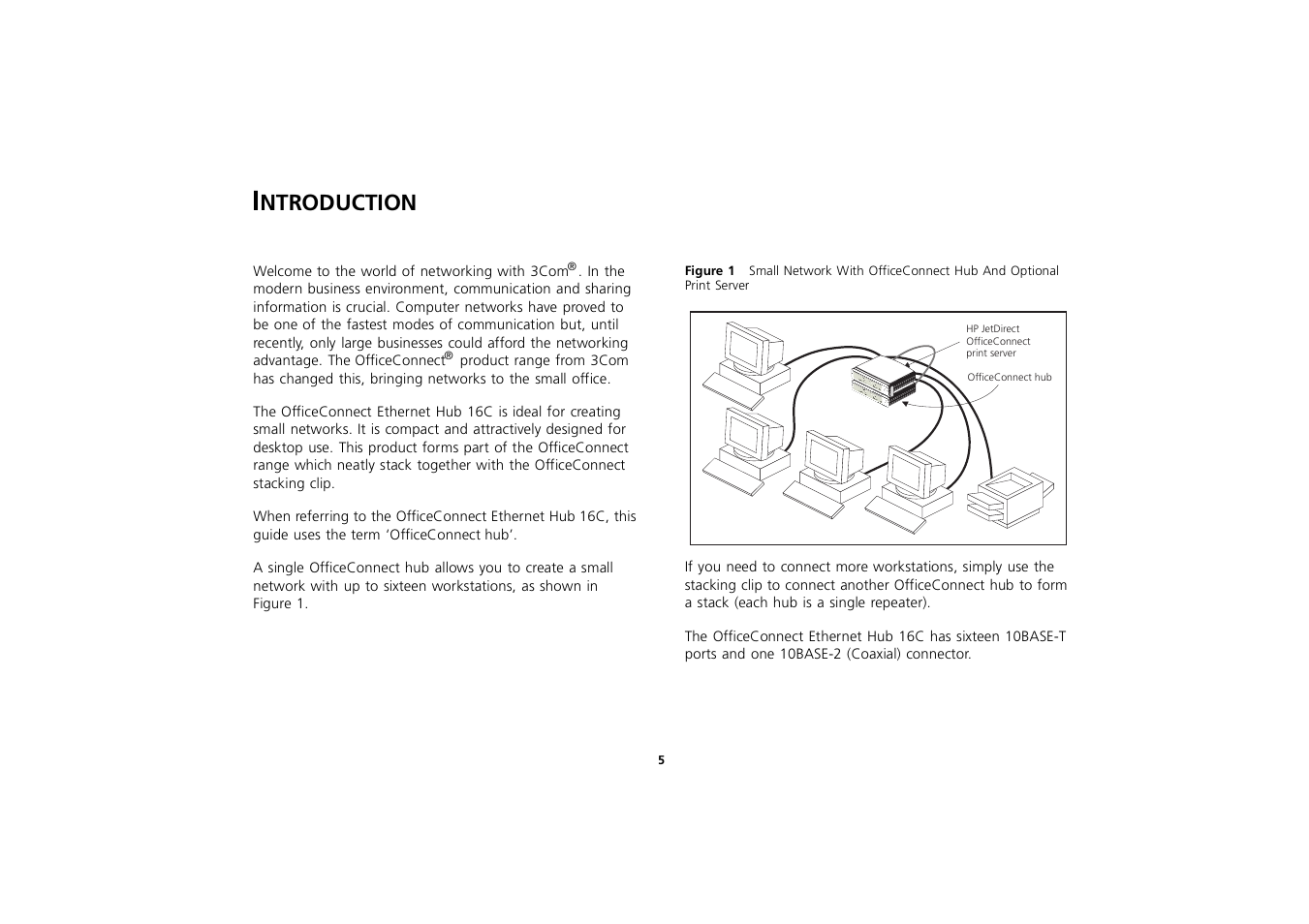 Introduction, Introduction 5, Ntroduction | 3Com 3C16702A User Manual | Page 5 / 22
