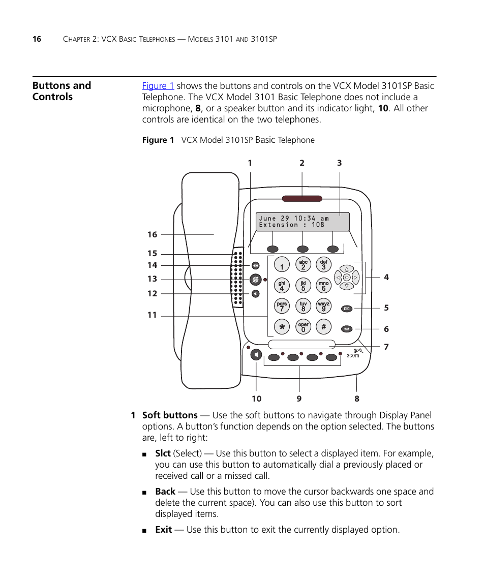 Buttons and controls | 3Com V7000 User Manual | Page 16 / 102
