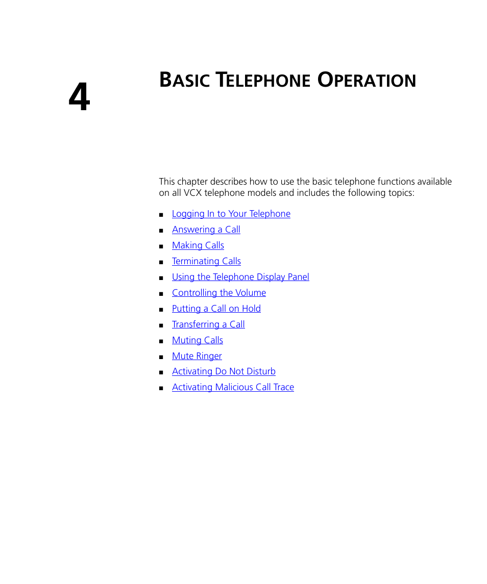 Basic telephone operation, Asic, Elephone | Peration, Chapter 4, D in | 3Com V7000 User Manual | Page 27 / 102