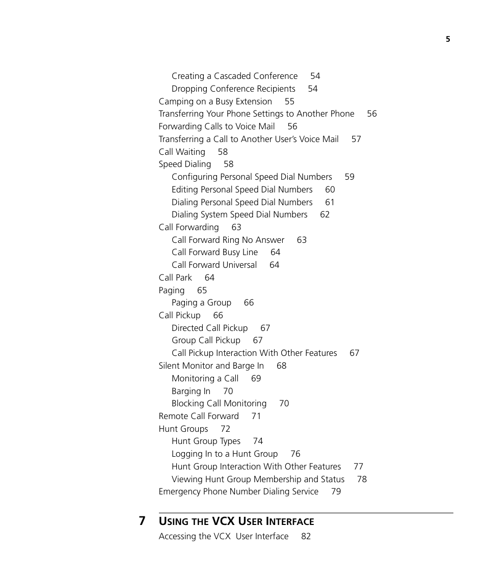 Vcx u | 3Com V7000 User Manual | Page 5 / 102