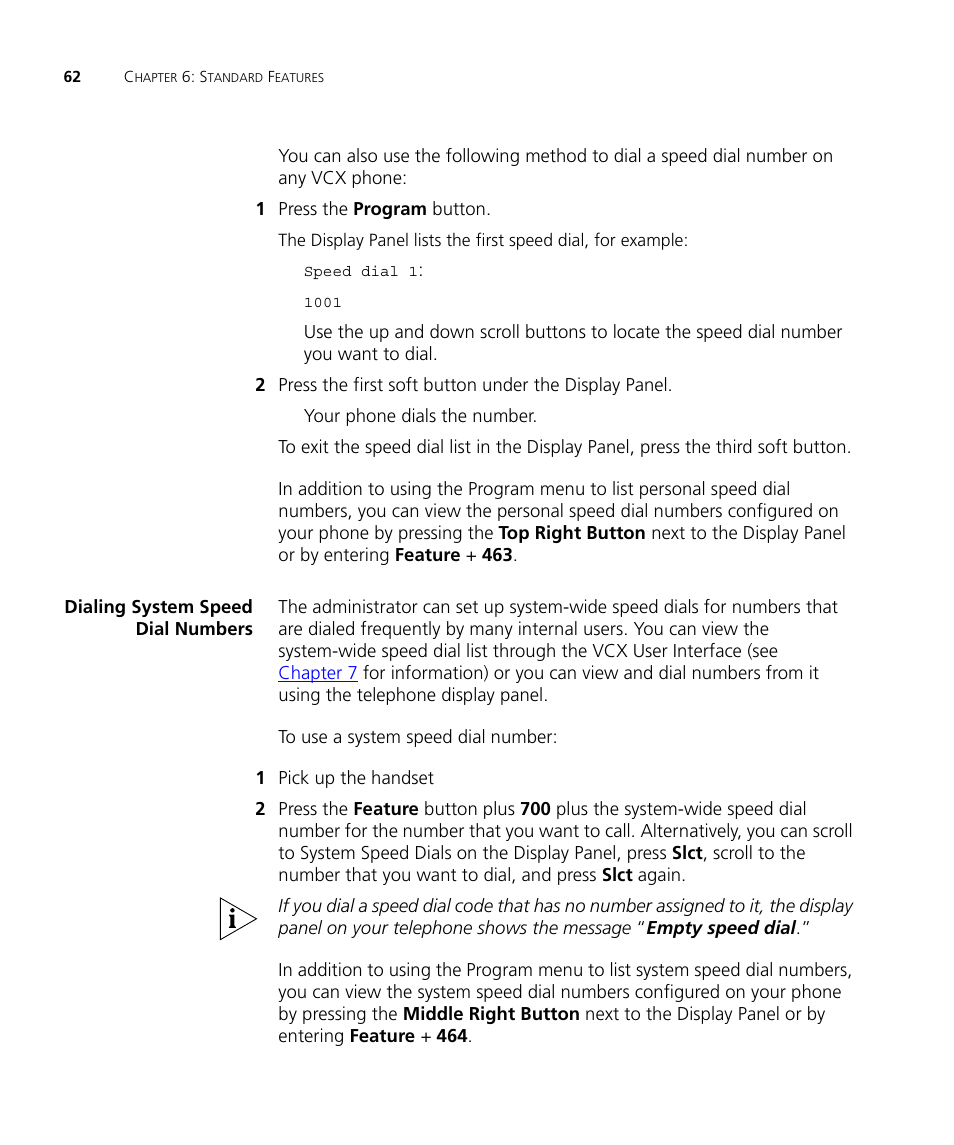 Dialing system speed dial numbers | 3Com V7000 User Manual | Page 62 / 102