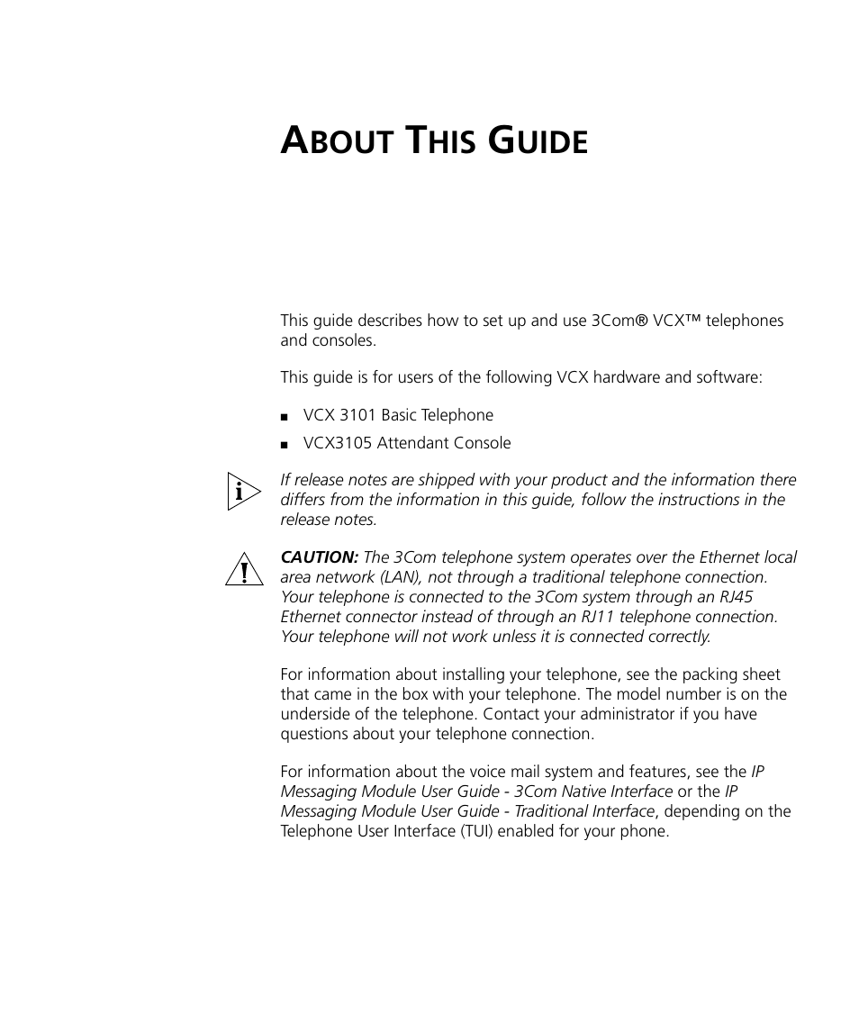 About this guide, Bout, Uide | 3Com V7000 User Manual | Page 7 / 102