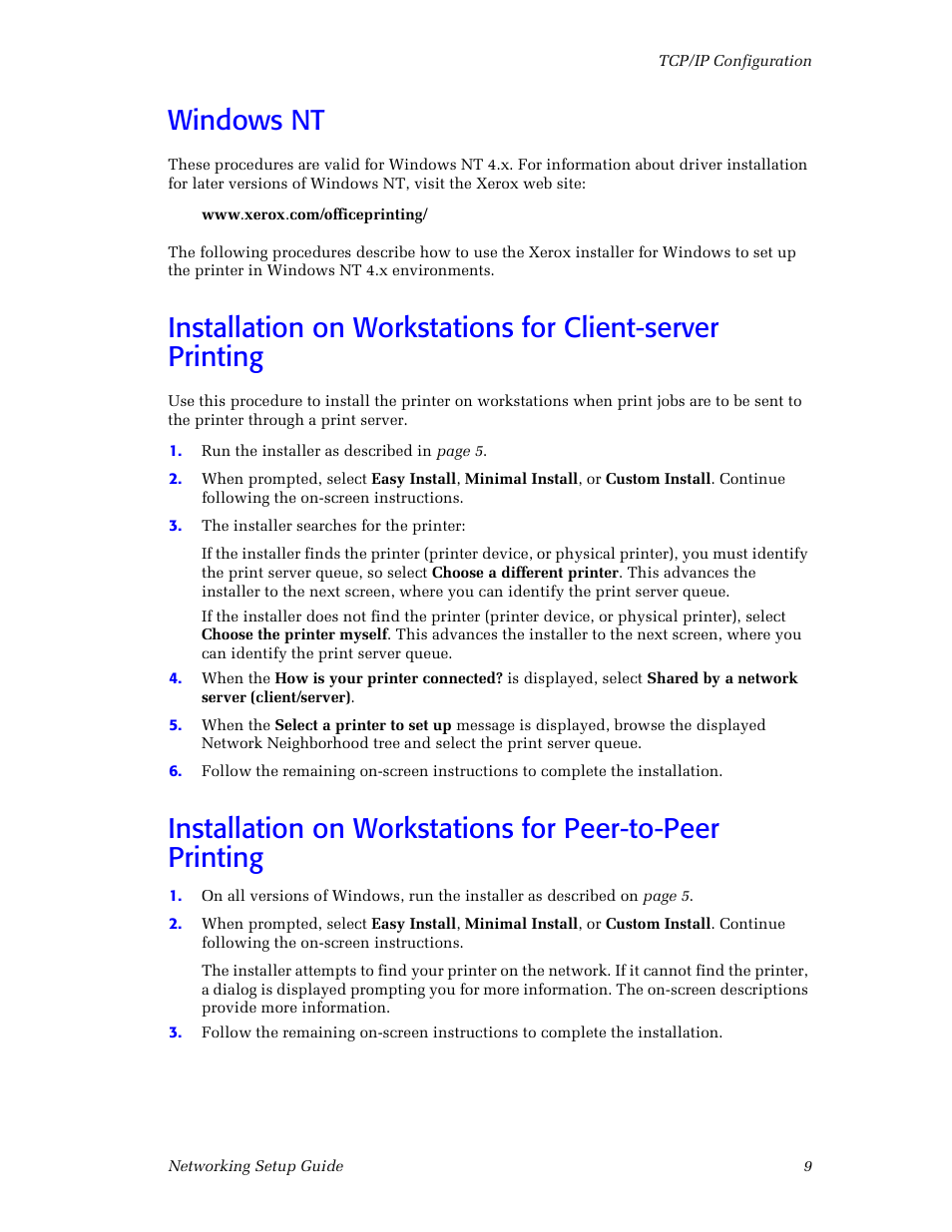 Windowsnt, Windows nt | Xerox Phaser 860 User Manual | Page 15 / 42