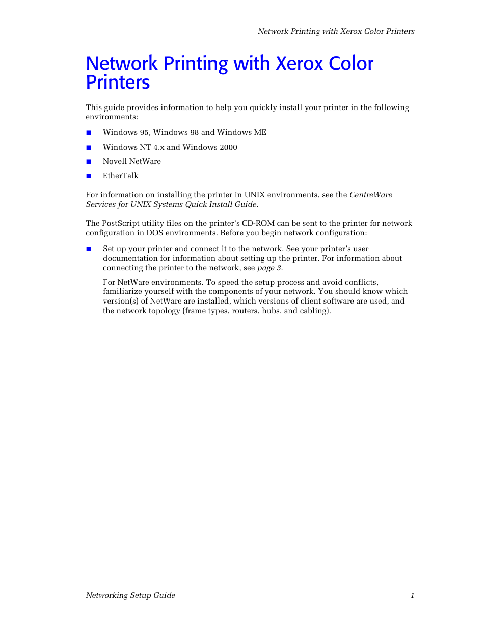 Network printing with xerox color printers | Xerox Phaser 860 User Manual | Page 7 / 42